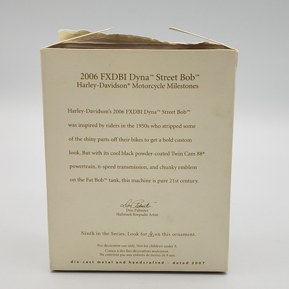 2007Hallmark Harley-Davidson Motorcycle Ornament 2006 FXDBI Dyna Street Bob - Picture 5 of 8